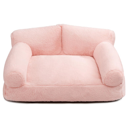 Petnovar Plush Cat Sofa Bed – Soft Breathable Pet Couch for Cats & Puppies (Pink)