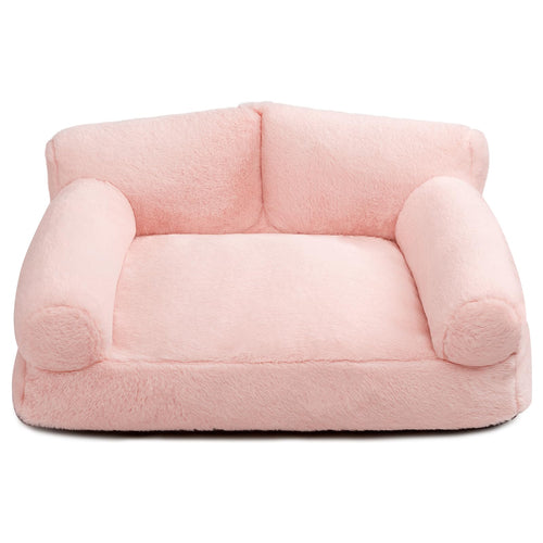 Petnovar Plush Cat Sofa Bed – Soft Breathable Pet Couch for Cats & Puppies (Pink)