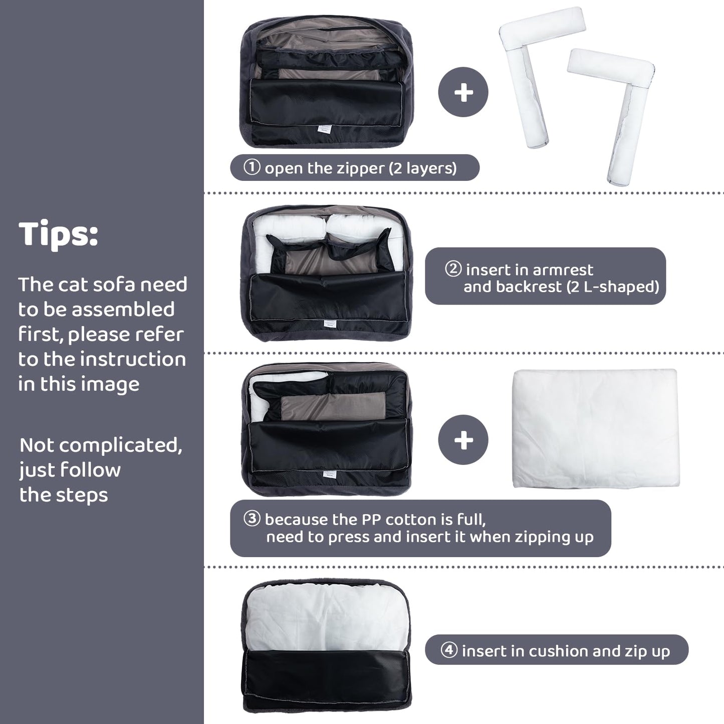 Petnovar Plush Cat Sofa Bed – Soft Breathable Pet Couch for Cats & Puppies (Pink)