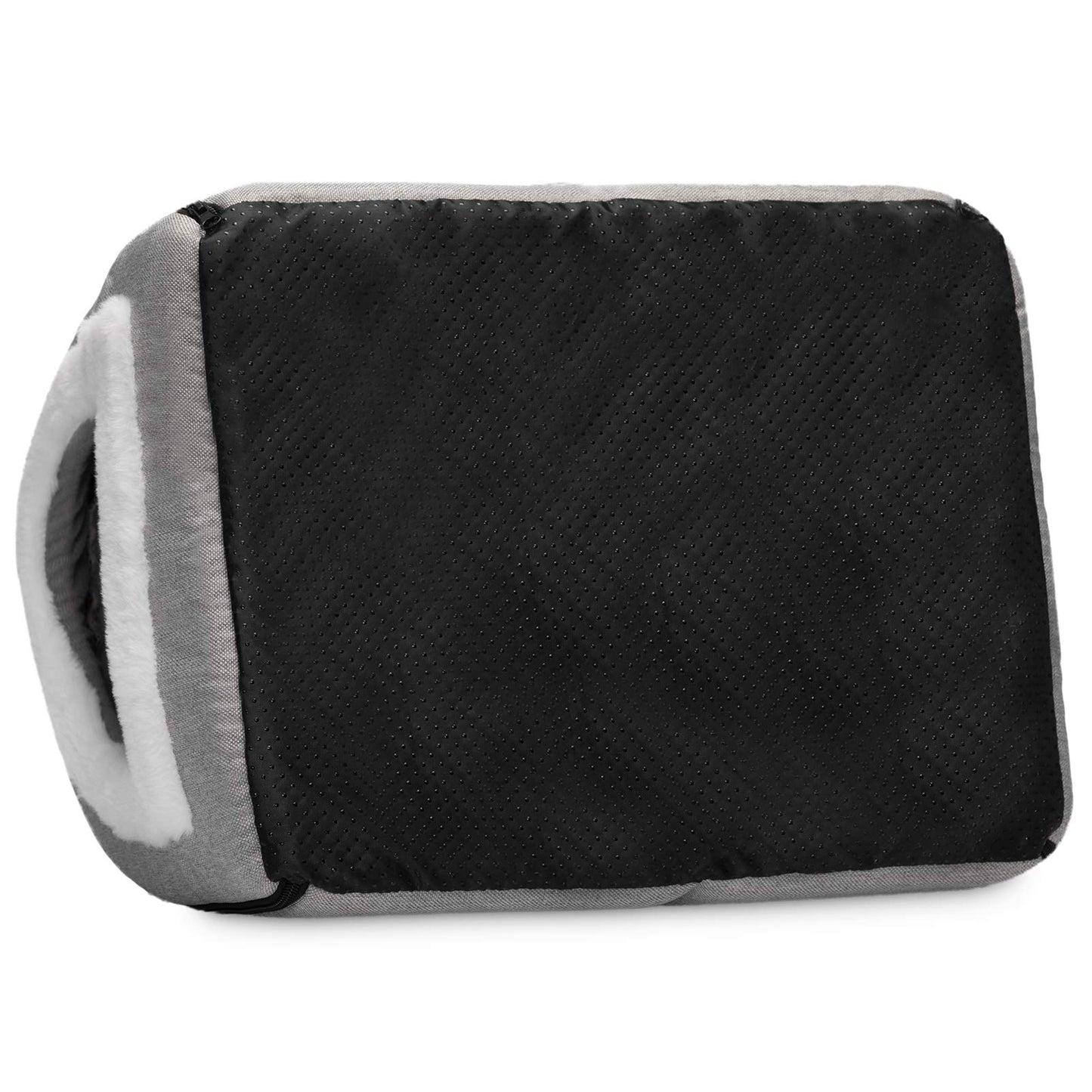 Petnovar 2-in-1 Foldable Cat Bed – Linen Cat Cave for Indoor & Outdoor Use (Grey)