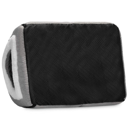 Petnovar 2-in-1 Foldable Cat Bed – Linen Cat Cave for Indoor & Outdoor Use (Grey)